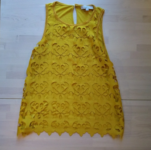 🌼Loft Sunny Lace Tank in Marigold🌼 - Picture 3 of 7